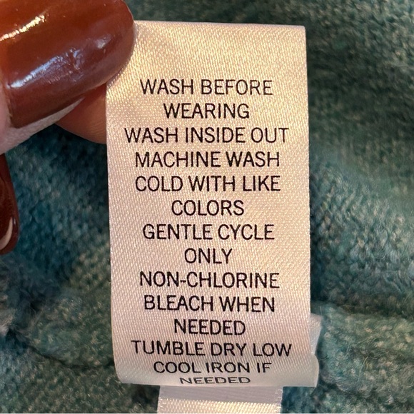 SO Colorblock Green Cream Gray Cardigan Sweater M - Picture 6 of 8